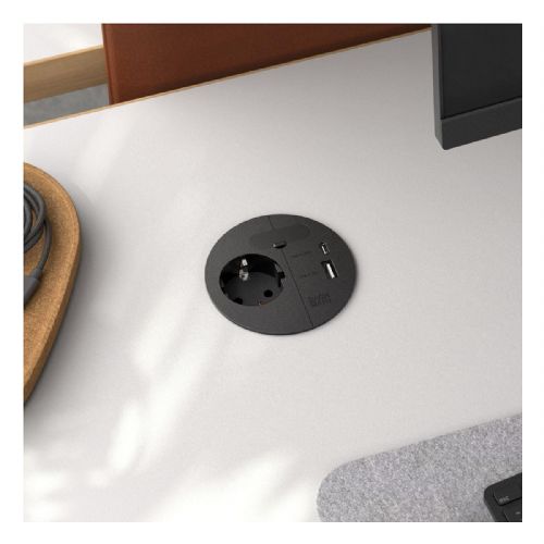 BACHMANN POLNILNI NAPAJALNIK CEE7/3 USB-A/C 22W, 2,0 m, H05VV-F3G1,5 mm kabel.