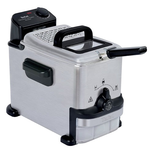 Cvrtnik Tefal Oleoclean Compact FR7016, 1500W,posoda 2 L, nerjaveče jeklo/črna