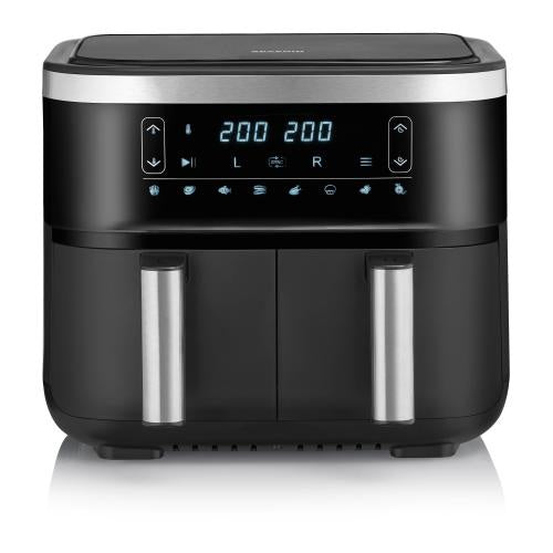 Dvojni cvrtnik Severin FR 2453, 2850W, 2x 3.25L, črna/nerjaveče jeklo