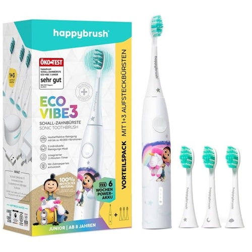 Električna zobna ščetka Happybrush Eco Vibe 3 Kids Agnes, bela