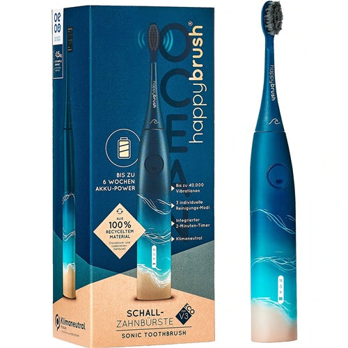 Happybrush StarterKit Sonic Eco Vibe 3 Ocean električna četkica za zube, plava/bež