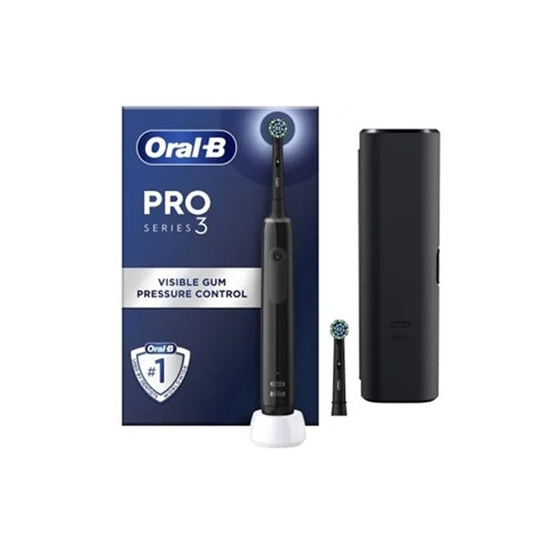 Električna zobna ščetka Oral-B Pro 3 3500 Black Edition, čas delovanja 14 dni, 3 načini čiščenja, časovnik, črna