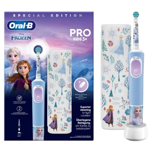 Električna zobna ščetka Oral-B Vitality Pro 103 Kids Frozen s potovalnim etuijem (svetlo modra/bela)