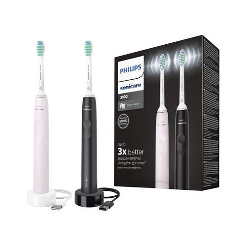 Električna zobna ščetka Philips Sonicare 3100 Series HX3675/15, črna/roza