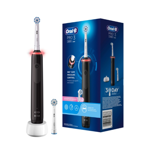 Električna zobna ščetka Oral-B Pro 3 3000 Sensitive Clean, črna/bela