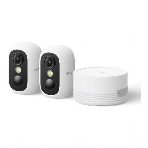 Brezžični varnostni sistem eufy eufyCam C35 komplet 2+1, Full HD, nočni vid, Wi-Fi, IP67, bele barve