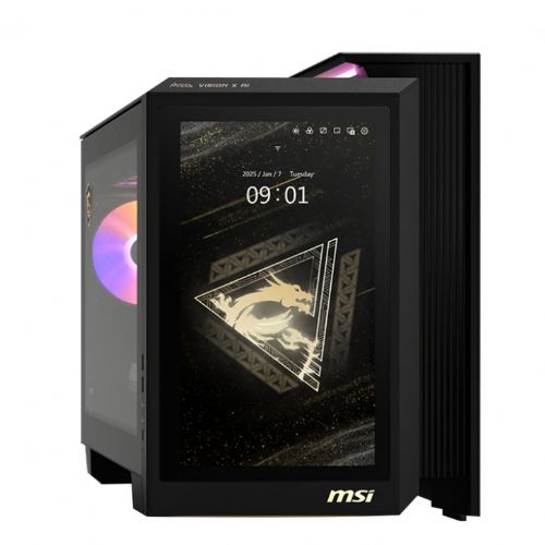 MSI MEG Vision X AI 2NVV7-009AT igraće računalo (crno/prozirno, Windows 11 Home 64-bit)