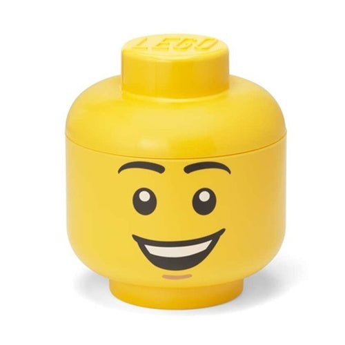 Glava za shranjevanje Lego  Happy Boy, majhna, 2 litra, polipropilen, rumena, 160x185x160 mm