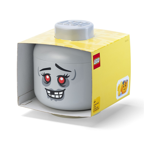 Glava za shranjevanje Lego  Zombie velika 8,5 l polipropilen siva zložljiva brez BPA