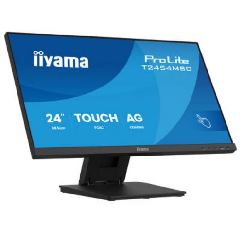 Monitor Iiyama ProLite T2454MSC-B3AG 24" FHD IPS zaslon na dotik, 10-točkovni PCAP+, steklo od roba do roba, premaz proti prstnim odtisom, vgrajeni zvočniki