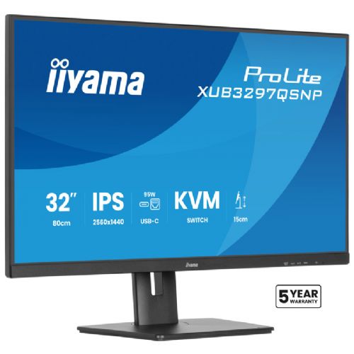 Monitor IIYAMA ProLite XUB3297QSNP-B1 80 cm (32") WQHD 2K IPS HDMI/DP/USB-C LAN KVM zvučnici