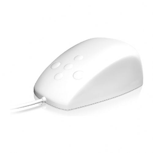Vodoodporna miška Keysonic KSM-3020M, žična silikonska, USB priključek, vodoodporna IP68, bela