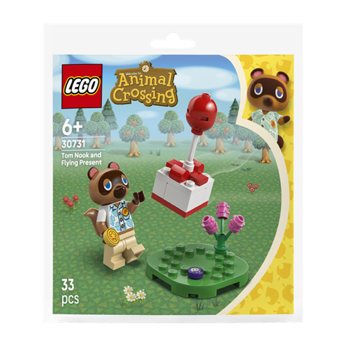 Kocke Lego 30731 Animal Crossing Tom Nook in balon darilo (polimerna vrečka), 33 kos, od 6. let (30731)