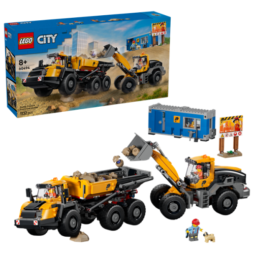 Kocke Lego City: Tovornjak s prekucnikom in čelni nakladnik, 1132 kos, od 8. let (60494)