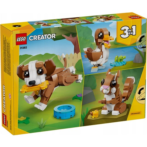 Kocke Lego Creator 3-v-1 ljubke živali gradbena igrača: igriv kužek, 336 kock, od 8. let (31382)