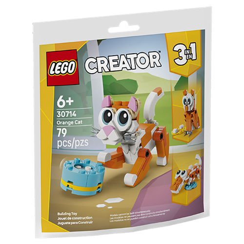 Kocke Lego  Creator 3-v-1 oranžna mačka - konstrukcijska igrača (polimerna vrečka), 79 kock, od 6. let (30714)