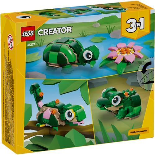 Kocke Lego Creator 3-v-1 Želva z lokvanjem, od 7. let, 124 kos (31377)