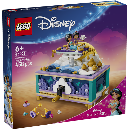 Kocke Lego Disney: Škatla za nakit princese Jasmine, 458 kos, od 6. let (43295)