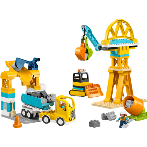 Kocke Lego DUPLO Town Gradbišče z gradbenimi vozili - komplet 3 v 1, 84 kock, od 3. let (10476)