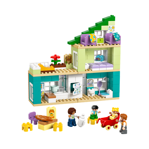 Kocke Lego DUPLO Town Sodobna družinska hiša s figurami - komplet 3 v 1, 166 kock, od 2. let (10470)