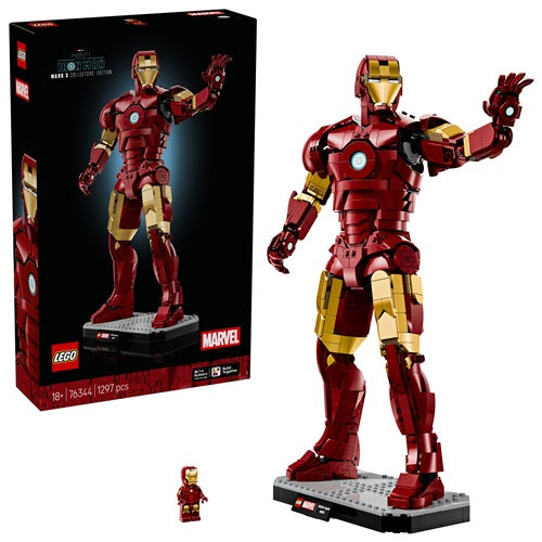 Kocke Lego Marvel Iron Man Mark 3 Zbirateljska izdaja. 1297 kock, od 18. let (76344)