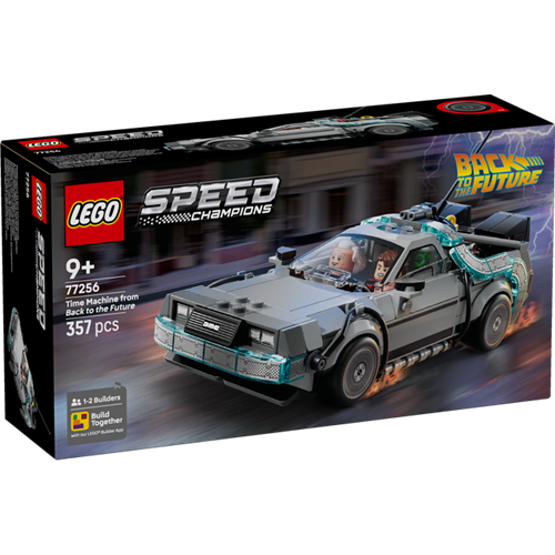 Kocke Lego Speed Champions Časovni stroj, konstrukcijska igrača iz filma Nazaj v prihodnost, 357 kos, od 9. let (77256)