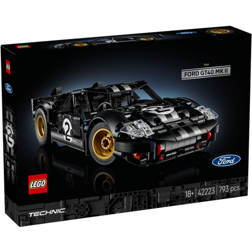 Kocke  Lego Technic dirkalnik Ford GT40 MKII iz leta 1966, 793 kock, od 18. let (42223)