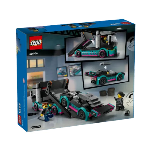 Kocke Lego® City Dirkalni avto in tovornjak za prevoz avtomobilov (60406)