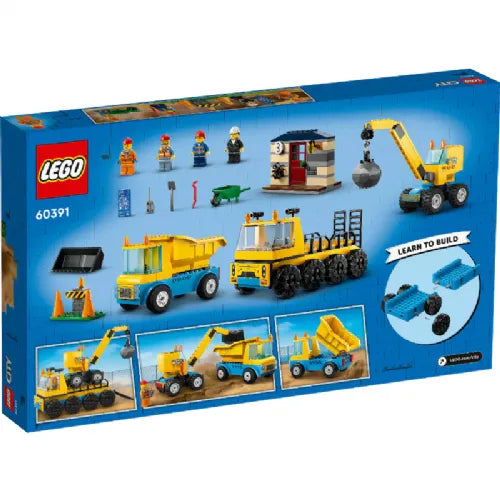 Kocke Lego ® City: Gradbeni tovornjaki in žerjav z rušilno kroglo (60391)