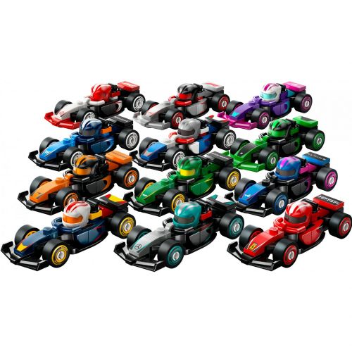 Kocke Lego Minifigure: Dirkalni avtomobil F1 za zbiranje (različni predmeti, en model) (71049)