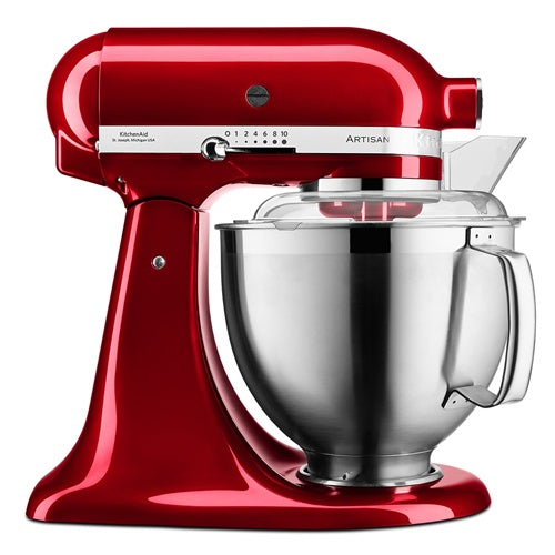 Kuhinjski robot KitchenAid Artisan Premium 5KSM185PSECA, 4,8 l, 300 W, 10 hitrosti, nerjaveče jeklo, rdeč
