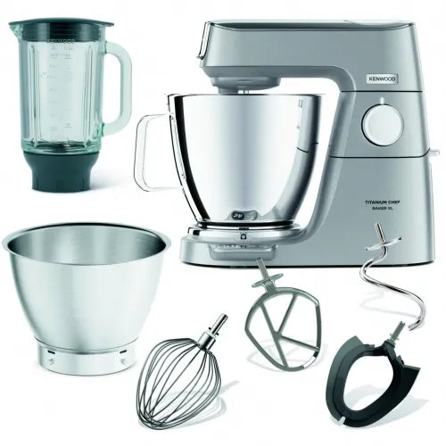 Kuhinjski robot Kenwood Titanium Chef Baker XL  KVL85.124SI (srebrn, 1200 W, vgrajena tehtnica, časovnik, komplet za pecivo, mešalnik)