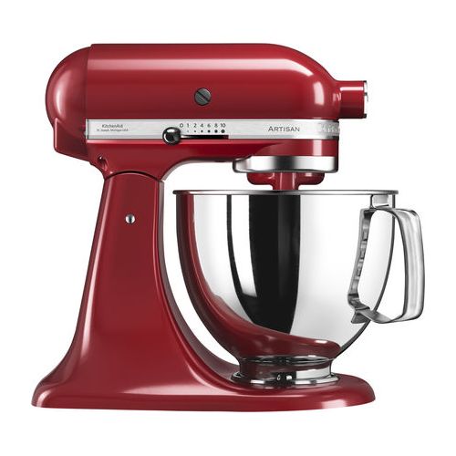 Kuhinjski robot KitchenAid Artisan 5KSM125EER, 4,8 l, 300 W, 10 hitrosti, lito kovinsko ohišje, rdeč