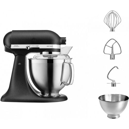 Kuhinjski robot Kitchenaid Artisan Premium 5KSM185PSEBK 4,8 l, kovinsko ohišje, 300 W, nerjaveče jeklo, črna barva