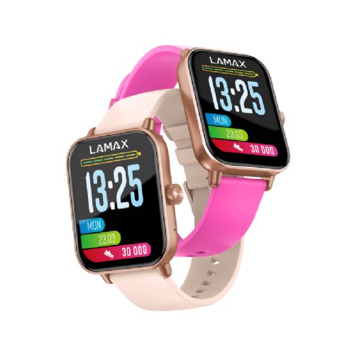 Pametna ura LAMAX BCool 2 Play, 1.83" zaslon, Bluetooth 5.3 klici, 100+ športnih načinov, 7 dni baterije, rožnato-zlata