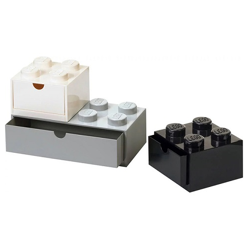 Lego: Škatla za shranjevanje, komptet 3 predalov, črna/siva/bela (43250801)