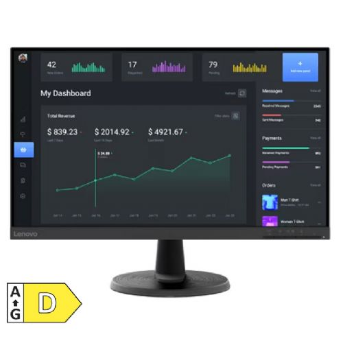 Monitor LENOVO D24-40 60,5 cm (23,8") FHD VA LED LCD HDMI/VGA
