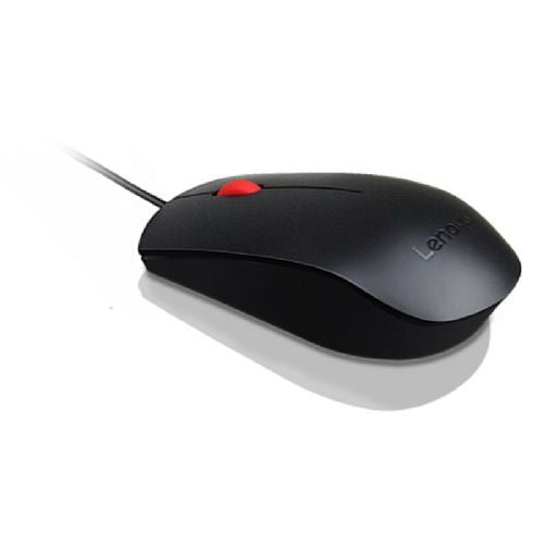 Miška Lenovo Essential USB, žična optična, ambidestrična, USB-A, črne barve