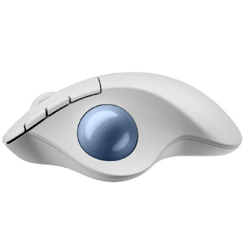 Miška Logitech ERGO M575S brezžična Bluetooth optična ergonomska bela, trackball, do 18 mesecev baterije