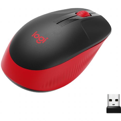 Miška Logitech M190, brezžična, optična, rdeča