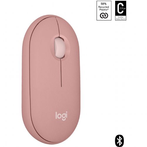 Miška Logitech Pebble Mouse 2 M350s Mouse optical 3 buttons wireless Bluetooth 5.2 LE tonal rose