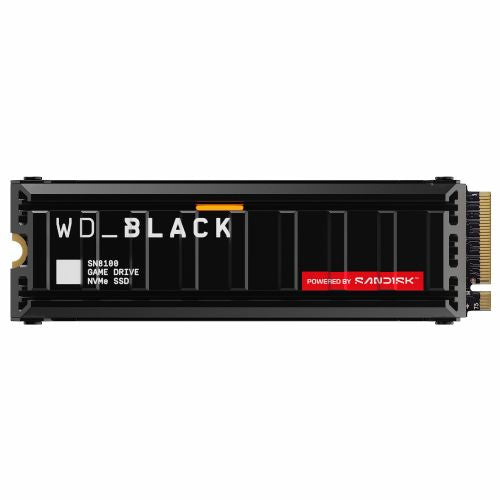 Vgradni SSD disk WD SN8100 2TB M.2 NVMe PCIe 5.0 2280 s hladilnikom črne barve