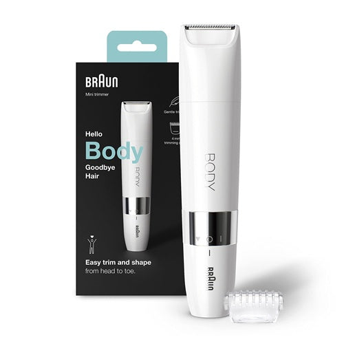 Mini prirezovalnik dlak za telo Braun Body BS1000, bela/krom