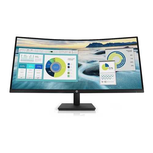 Monitor HP P34hc G4 ukrivljen, 86,36 cm (34''), 3440 x 1440 (UWQHD), 250 cd/m2, 21:9, 5 ms, 60 Hz, HDMI, DisplayPort, USB-C, VESA, zvočniki, črn