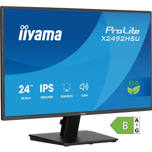 Monitor Iiyama Prolite X2492HSU-B1 (60,5 cm (24"), FullHD, IPS, HDMI, DP, USB vozlišče, 120Hz plošča,črna)