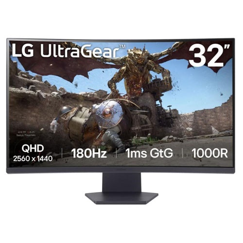 Monitor LG 32GS60QC, UltraGear™, gaming, 80,01 cm (31,5''), VA, 2560 x 1440, 180 Hz, 2 x HDMI, DP (32GS60QC-B)