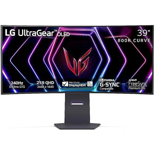 Monitor LG OLED 39GS95QE-B UltraGear™, ukrivljen, 99 cm (39"), 3440 x 1440, 2 x HDMI, DP, USB (39GS95QE-B.AEU)