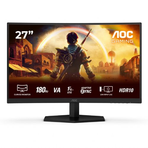 Monitor AOC C27G42E 27" FullHD ukrivljen, 180Hz, 1ms, HDR, Adaptive-Sync, črna