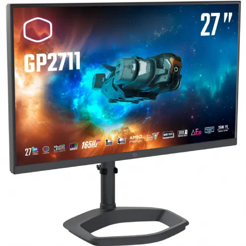 Monitor Cool Master Tempest GP2711, 68,5cm (27"),2560x1440,16:9,VA,600cd/m2,165Hz,1ms,USB-C(15W),črna
