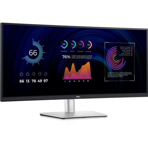 Monitor Dell P3424WE, 86,36 cm (34"), 3440 x 1440 (UWQHD), IPS, 300 cd/m2, 5 ms, 21 : 9, 60 Hz, USB-C (90 W), HDMI, DP, siva